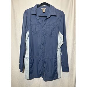 Duluth Blue Moisture‎ Wicking Work Shirt Men's Medium EUC W5